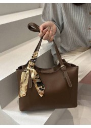 Retro Soft Leather Tote Bag For Women Large Capacity Shoulder Bag Personalized Minimalist Office Commute Handbag 2025 Spring Collection