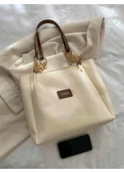 Fashion Striped Handbag Women s Large Capacity Shoulder Bag Zipper Tote Bag For Daily Use Metal Chain Strap Tote Waterproof Nylon Fabric Cow Print Back To School