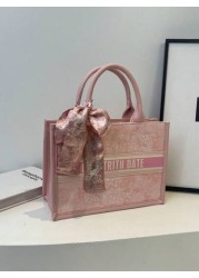 Casual Style Letter Print Large Capacity Top Handle Tote Handbag Nursing Bag Weekend Bag Everyday Bag Etc Perfect For Daily Use Suitable For Traveling Work Or Shopping University College Classroom Com