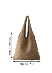 Hollow Crochet Bag Large Capacity Shopping Bag Women s Woven Shoulder Bag