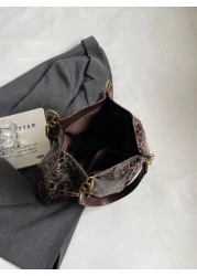 Women Leopard Print Letter Decor Fashionable Versatile Tote Bag