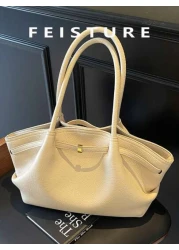 1 قطعة، حقيبة يد نسائية ذات سعة كبيرة من جلد البو المقنع بنقش العنب البري ، ديكور حزام ، مادة من البولي يوريثان