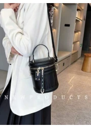 low tea Bag Female Fashion Niche Cylinder Handbag Bucket Bag New Senior Sense Single Shoulder Crossbody Bag Change Lipstick Box Bagversatile Niche Texture Chain Messenger Bag Suitable For Dating Shopp