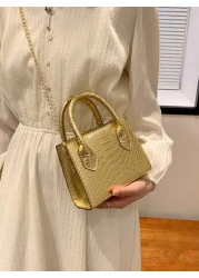 Fashion Metallic Snakeskin Texture PU Handbag