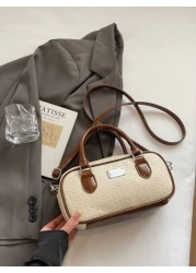 Soft Leather Boston Tote Bag Large Capacity Mother Handbag With Plush Doll Charm Versatile Shoulder Bag For Commuting All Year Round Autumn Winter New Design