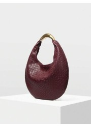MOTF PREMIUM FASHIONABLE STREETWEAR PLAIN TEXTURE CRESCENT HANDBAG FOR WOMEN VALENTINES