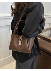 Women s New Solid Color PU Fashion Mother Handbag Versatile Cross Body Bag With Small Coin Purse