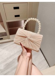 Women s Elegant Butterfly Decor Box Shaped Evening Bag With Faux Pearl Handle Romantic For Wedding Formal Party Banquet Or Prom Elegant Pearl Bag
