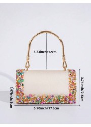 European American Style Elegant Party Clutch Bag With Rhinestone Decor Perfect For Formal Events Banquets Balls Weddings Fashion Versatile Women Handbag
