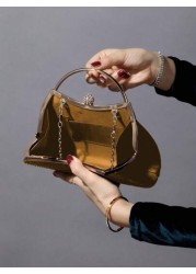 Glitter Bling Shiny Glamorous Elegant 1pc Rhinestone Decorated Fashionable Metallic Clutch Evening Bag Suitable For Women s Parties Weddings Dinners Banquets Dinner Bag For Party Girl Woman For Female