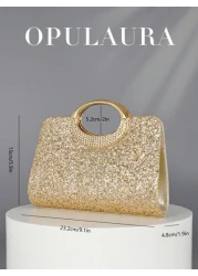 OpulAura Women s Fashion Sparkling Crystal Rhinestone Clutch Purse Luxury Shiny Rhinestone Evening Handbag For Prom Party Ball Birthday Celebration Bridal Clutch Elegant Prom Bag