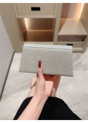 A Glittering Shiny Flip Evening Bag Mini Party Clutch With Pleated Design Envelope Bag With Chain Tready Bride Bag Perfect For Party Wedding Prom Dinner Banquet Matching With Wedding Dress Formal Dres