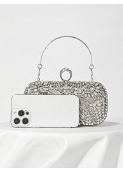 Rhinestone Decor Evening Clutch Bag Party Handbag For Women Perfect For Party Wedding Prom Dinner Banquet Matching With Holiday Party Dress Evening Dress Sequin Dress Perfectly Matching With Prom Acce