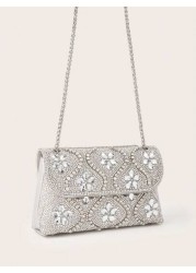 Glamorous Elegant Exquisite Quiet Luxury Sequin Stylish Shiny Glitter Decor Chain Box Bag Gift Bag Perfect Bride Purse For Wedding Prom Party Events Evening Bag Dinner Bag For Party Girl Woman