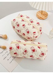1 Piece Cherry Bear Cosmetic Bag Set Cherry Pattern Multifunctional Makeup Bag Square Large Capacity Makeup Bag Travel Toiletry Bag Aesthetci Toiletry Bag Pencil Case Skincare Bag For Travel Cruises M