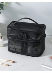 1pc Multi Function Cosmetic Bag Portable Makeup Organizer Bag Waterproof Travel Toiletry Bag Large Capacity Storage Bag For Makeup Cosmetics Lip Gloss Lipstick Combs Brushes Toothpaste Jewelry Station