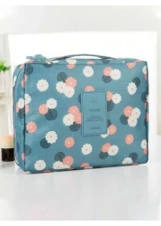 1pc Portable Travel Toiletry Bag Cosmetic Bag Large Capacity Waterproof Makeup Organizer Pouch Soft Dual Layer Cosmetic Bag Waterproof Makeup Bag Bathroom Decor Summer Makeup Organizer