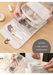 1pc Travel Make Up Bag Waterproof Toiletry Bag Beauty Storage Bag Portable Cosmetics Bag Multi Functional Makeup Hanging Bag Travel Storage Bag Travel Makeup Bag Hand Held Zipper Bag Mesh Bag Travel B