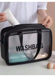 3 1pc Large Capacity Waterproof Makeup Bag Double Layer Cosmetic Bag Multifunctional Travel Organizer Bag Portable Toiletry Bag For Cosmetics Brushes Skincare Products Makeup Organizer