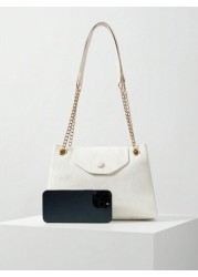 Fashionable Casual Minimalist Chain Underarm Bag And Flip Bucket Shoulder Bag Suitable For Shopping Wallet Shopping Young Women College Students Newcomers And White Collar Workers They Are Very Suitab