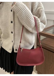 Fashionable Minimalist Shoulder Bag Retro Underarm Bag High End Lightweight Zipper Tote Bag Multifunctional European And American Street Style Elegant Handbag Large Capacity Small Purse Suitable For F