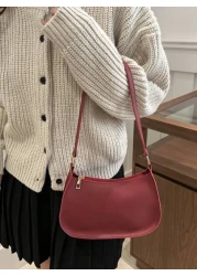 Fashionable Minimalist Shoulder Bag Retro Underarm Bag High End Lightweight Zipper Tote Bag Multifunctional European And American Street Style Elegant Handbag Large Capacity Small Purse Suitable For F