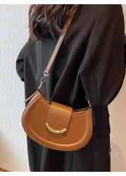 حقيبة كتف / يد للنساء من الجلد الصناعي البسيطة، حقيبة كتف / عابرة / كلاتش / حقيبة متعددة الوظائف