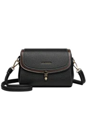 حقيبة يد نسائية لون سادة رجعي، حقائب متقاطعة نسائية من مصمم فاخر عالية الجودة من الجلد الناعم، محفظة نسائية 202