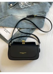 حقيبة يد عملية متعددة الوظائف وأنيقة، مصنوعة من قماش PU بلون أحادي مقاوم للماء، تصميم ديكوري بلون أحادي، تزيين