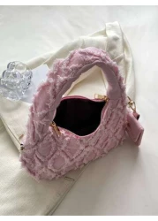 Fringe Trim Denim Hobo Bag With Coin Purse Women Bag With Dime Bag