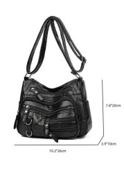 Red Buckle Decorated Casual Large Capacity Women s Shoulder Bag Suitable For Daily Life