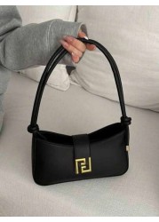 Women Fashion Casual Commute Solid Col Or Shoulder Bag Portable Crossbody Bag Suitab Le For Dating Shopping Gift