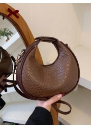 European American Fashion New Women Shoulder Bag Versatile PU Casual Handbag Elegant Shoulder Bag Personality Tote Bag Adjustable Strap Zipper Closure Can Hold Phone Simple Cosmetics Suitable For Ladi