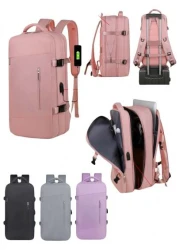 1pc Travel Backpack For Men Women 40L Flight Approved Carry On Backpack Large Expandable Luggage Backpack Bussiness Travel Backpack With USB Charging Port And Anti Theft Pocket 17 Inch Water Resistant