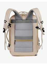 New Fashionable Simple Solid Color Large Capacity Backpack For Business Travel Luggage Bag Short Distance Multi Pocket Business Computer Bag Commuter Backpack