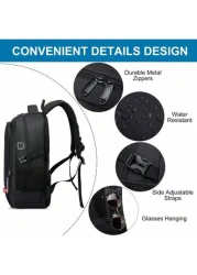 Black Water Resistant Large Capacity Anti Theft Backpack Suitable For Teenagers And Students School Supplies School Bag College Outdoor Activities Travel Hiking Work Business Leather Bag Christmas Hol