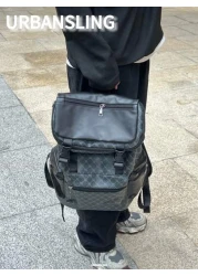 Men s Black Floral Flap Backpack Large Capacity Business Commuter Computer Bag Multi Pocket For Outdoor Activities Camping Gym Yoga Biking Perfect Gift For Men Essential For Students Backpack For Trav