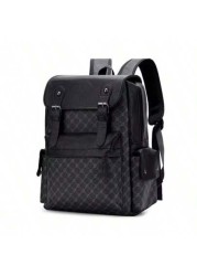 Hot Selling Men s Backpack Laptop Bag Fashion Casual Plaid Schoolbag Large Capacity Business Travel Rucksack