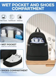 Sport Backpack Simple Student Backpack Fashion Backpack Waterproof Lightweight Large Capacity Travel Backpack With Shoe Compartments And Wet Pockets Portable Computer Backpack With Laptop Compartment