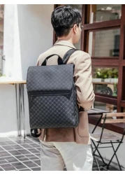 Men s Large Capacity Classic Floral Flip Cover 15 6 Inch Laptop Backpack Business Dual Shoulder Bag Travel Backpack Suitable For Business Trip Back To School Travel Father s Day Gift