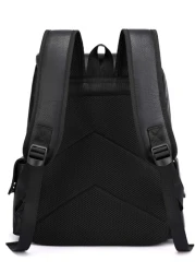 Large Laptop Backpack Pu Backpack Male Teenagers Boys Black Schoolbag Schoolbag For Travel College School Casual Backpack Laptop Backpack Commute Lightweight Flap Backpacks Rucksack Summer College Bag