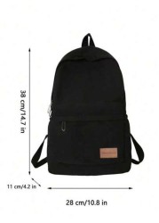 1 Pc Unisex Solid Color Fashionable Backpack Versatile High Capacity Casual Commuter School Bag Summer Summer Bag Spring Break Vacation Men Bags Black Bag Pack Backpacks Travel Must Haves Large Bag Sc