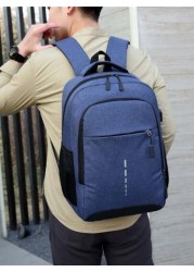 Convenient Sub Charging Backpack Men Purse Equipped With Night Reflective Strips Can Hold 15 6 Inch Computer Bag Lightweight School Bag Large Capacity Travel Bag Commuting Convenient Day Bag Multi Fun