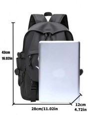 Unisex Large Capacity Luminous Casual Backpack Solid Color College High School Student Backpack For Men Fashionable Lightweight Simple Waterproof Backpack Korean Style Travel Laptop Bag Anime School S