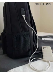 SHILAN حقيبة ظهر للطلبة الجامعيين، حقيبة سفر عالية السعة، موضة كورية، كاجوال