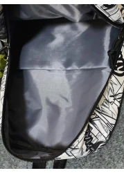 MINGHONG Nylon Graffiti New Student Large Capacity Schoolbag Middle Backpack Business Travel Leisure Letter Backpack Rucksack Summer College Bag Dad School Bag Freshman Multi Functional Dorm Man Bag S