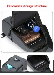 New Men s Breast Bag Large Capacity Personalized Long Distance Riding Bag For Work Commuting Fashion Shoulder Bag
