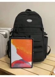 حقيبة ظهر نيلون مقاومة للماء للرجال متعددة المواسم، حقيبة ظهر للكمبيوتر المحمول، حقيبة مدرسية، سعة كبيرة، حق