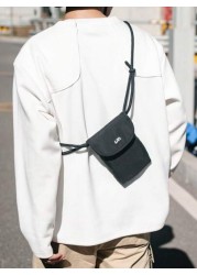 peach tree 1pc Casual Nylon Crossbody Bag For Men Shoulder Bag Messenger Bag Phone Pouch Versatile Daily Use Lightweight Simple Design Suitable For Halloween Outdoor Gift For Boyfriend Students Busine