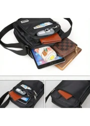 حقيبة كتف للرجال من القماش الأكسفورد ، محفظة متعددة الجيوب ،حقيبة رسائل غير رسمية بسعة كبيرة مقاومة للماء لحم